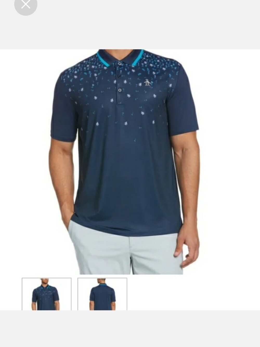 Original Penguin Men's Navy Happy Hour Golf Short-Sleeve Polo Size XL
